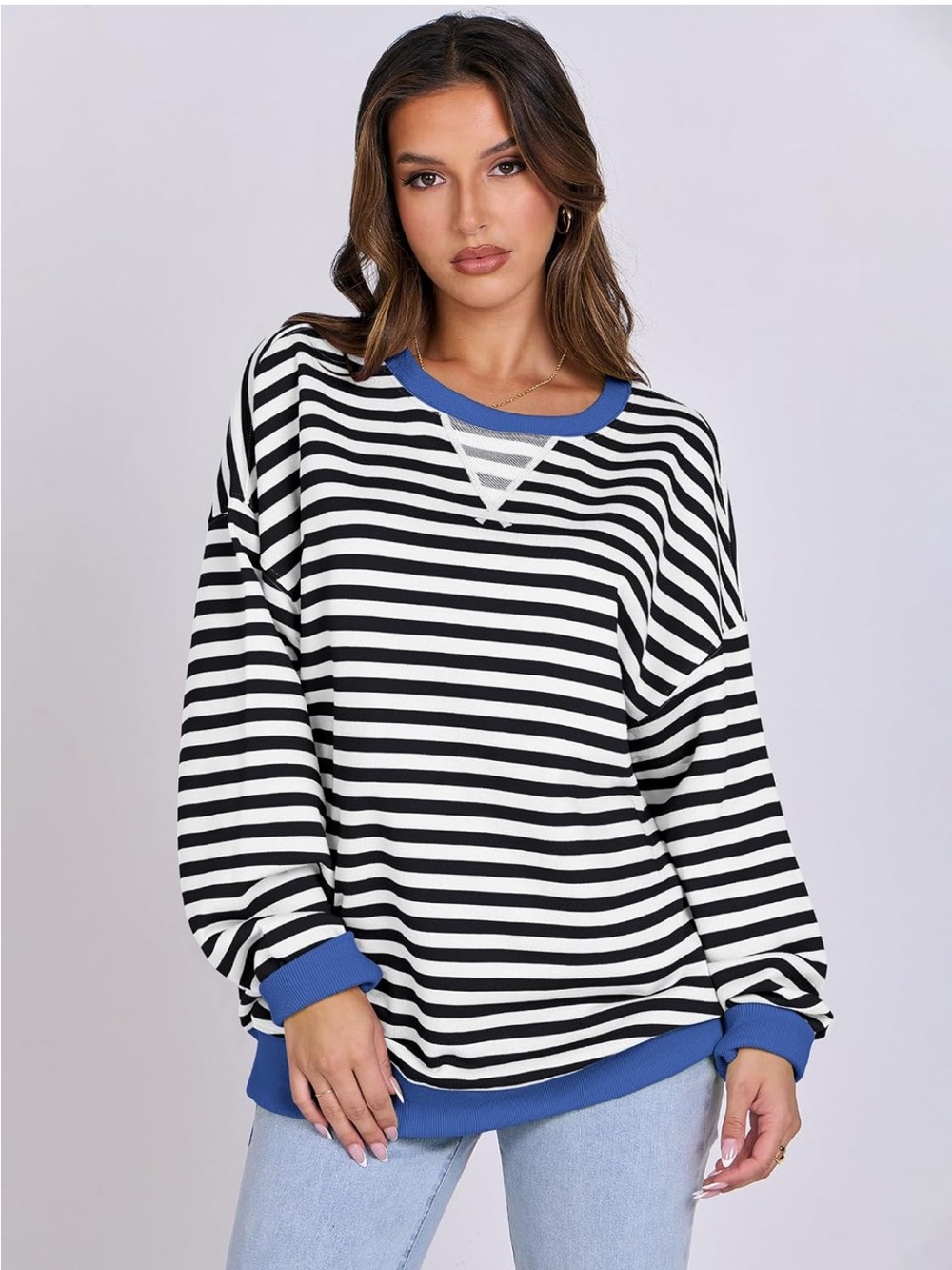 Women’s Striped Oversized Sweatshirt